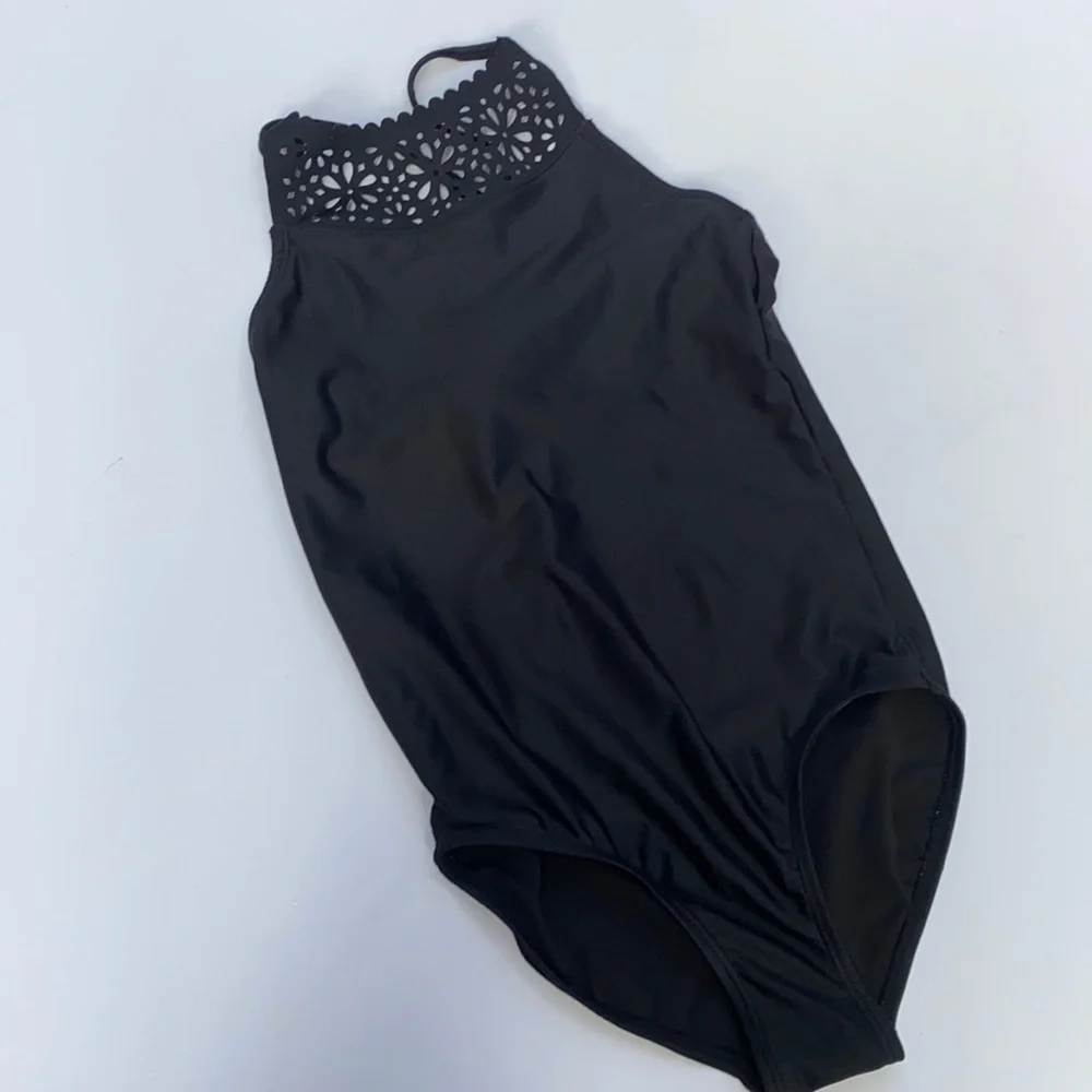 Justice black one piece bathing suit girls 10‎
